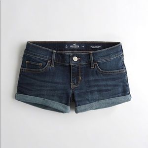 Hollister dark wash low rise shorts
